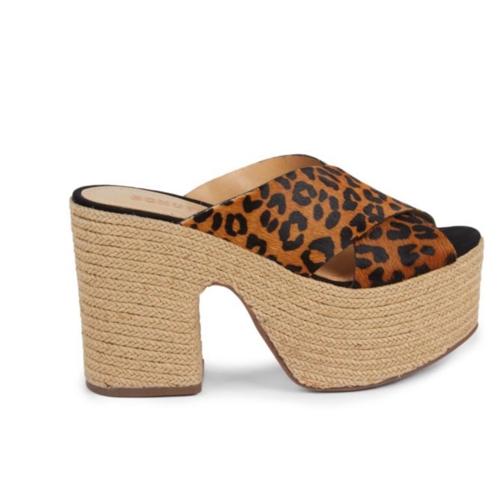 Schutz leopard print platform sandals size 8